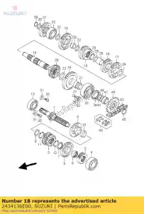 suzuki 2434136E00 gear,4th driven - Bottom side