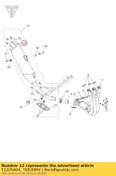 Aquí puede pedir tapa final silenciador salida simple de Triumph , con el número de pieza T2205404: