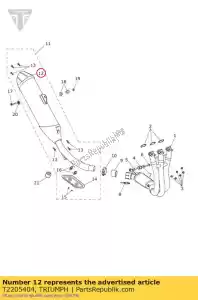 triumph T2205404 tapa final silenciador salida simple - Lado inferior