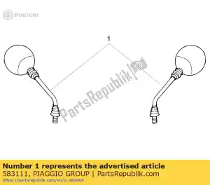 Piaggio Group 583111 rétroviseur - La partie au fond