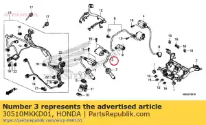 honda 30510MKKD01 bobine comp., ontsteking(top-1) - Onderkant