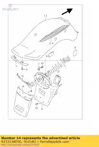 suzuki 6333148E00 guarda-lamas traseiro - Lado inferior