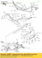 360010689J06, Kawasaki, 01 capa lateral, lh, e.b.green kawasaki  1000 2019 2020, Novo