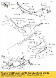 Aquí puede pedir 01 lado de la cubierta, izq., e. B. Verde de Kawasaki , con el número de pieza 360010689J06: