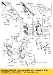 Ici, vous pouvez commander le refroidissement de tuyau, radiateur zx600-c1 auprès de Kawasaki , avec le numéro de pièce 390621256: