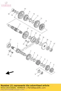 yamaha 933114153000 brg,cyl-cal roller 16g ky (1w1 - Bottom side