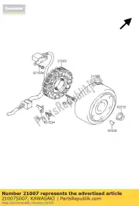 kawasaki 21007S007 rotor, magnéto ksf400-a1 - La partie au fond