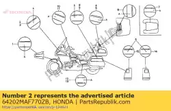 Here you can order the stripe,r f*type6* from Honda, with part number 64202MAF770ZB: