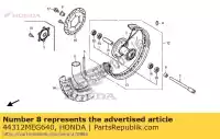 44312MEG640, Honda, colarinho, l. fr. lado da roda honda vt shadow ca spirit c2  s c2s c cs black c2b vt750c vt750ca vt750c2 vt750c2s vt750cs 750 , Novo