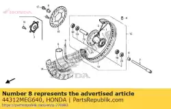 Ici, vous pouvez commander le col, l. Fr. Côté roue auprès de Honda , avec le numéro de pièce 44312MEG640: