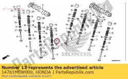 Aqui você pode pedir o mola a, válvula interna (verde) em Honda , com o número da peça 14761MCW000: