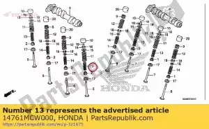 honda 14761MCW000 mola a, válvula interna (verde) - Lado inferior