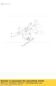 aprilia 834119 cobrir - Lado inferior