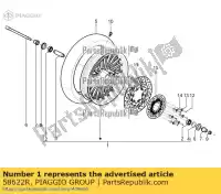 58622R, Piaggio Group, front wheel complete piaggio beverly bv zapm69 zapm69300, zapm69400 zapma20s zapma2200 350 2011 2012 2013 2014 2015 2016 2017 2018 2019 2020 2021 2022, New