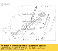 1B008871, Piaggio Group, guarnizione per asta destra parabrezza piaggio zapmd220,  zapmd2200 400 2021 2022, Nowy