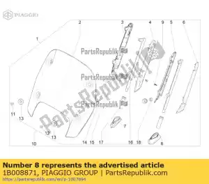 Piaggio Group 1B008871 guarnizione per asta destra parabrezza - Dół