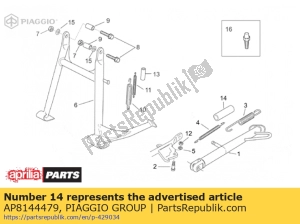 aprilia AP8144479 soporte de protección de primavera - Lado inferior