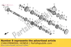 Aqui você pode pedir o engrenagem, terceiro contraeixo (28t) em Honda , com o número da peça 23461MBW000: