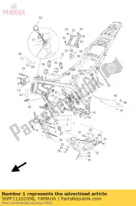 yamaha 56PF11101098 frame comp. - Lado inferior