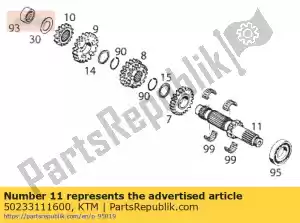 ktm 50233111600 mainshaft 12-t exc/egs - Bottom side