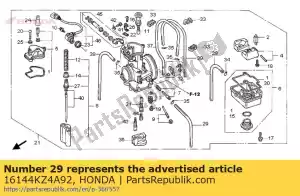 Honda 16144KZ4A92 tubo, ventilação de ar - Lado inferior