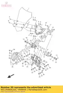 yamaha 901190806200 bolt, with washer - Bottom side