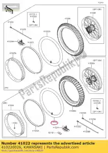 kawasaki 410220026 tube-tire,120/90-18(bs) klx450 - Bottom side