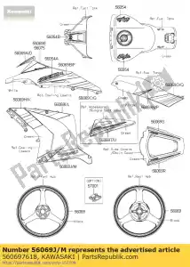 Kawasaki 560697618 wzór, lewy komin., prawy, kaw - Dół