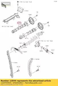 kawasaki 120440964 01 nokkenas-klep,ex - Onderkant