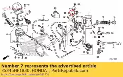 Aqui você pode pedir o colarinho interruptor de parada em Honda , com o número da peça 35345HF1830: