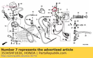 honda 35345HF1830 col, interrupteur d'arrêt - La partie au fond