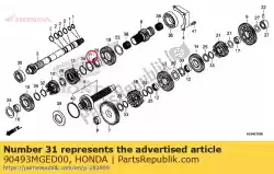 Aquí puede pedir arandela, estría, 40 mm de Honda , con el número de pieza 90493MGED00: