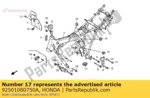 Honda 92501080750A bout, zeskantkap, 8x75 - Onderkant