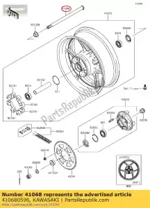 Kawasaki 410680596 eixo, rr, l344 - Lado inferior