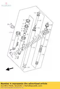 Suzuki 5114017H00 buis, buitenste, l - Onderkant