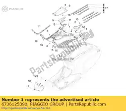 Qui puoi ordinare poggiapiedi verniciato da Piaggio Group , con numero parte 6736125090: