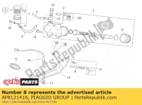 AP8121416, Aprilia, t?oczysko g?ównego cylindra, Nowy