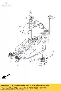 suzuki 4427127H00291 cubierta, tanque de combustible - Lado inferior