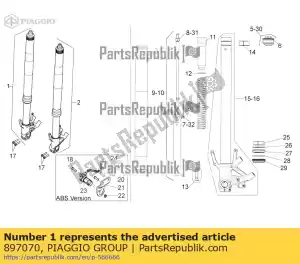 Piaggio Group 897070 rh hub cpl. - Lado inferior