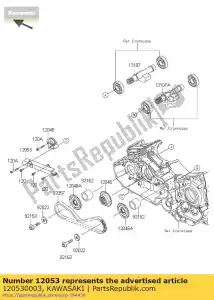 Kawasaki 120530003 cadena de guía, larga - Lado inferior