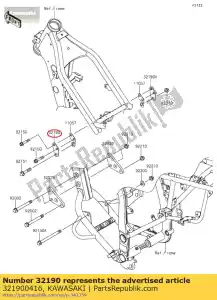 kawasaki 321900416 bracket-engine,head,lh klx250s - Bottom side