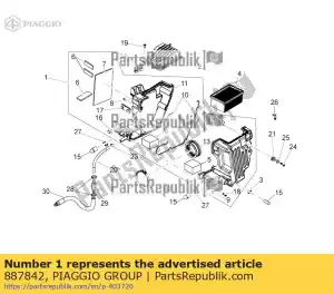 Piaggio Group 887842 caixa de filtro completa - Lado inferior