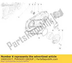 Ici, vous pouvez commander le joint de couvercle auprès de Piaggio Group , avec le numéro de pièce 1A001027: