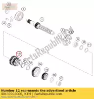 90133003000, KTM, roda motriz 3. g./4.g. ktm  duke rc 125 200 2011 2012 2013 2014 2015 2016 2017 2019, Novo