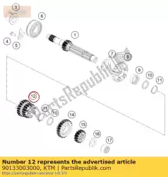 Here you can order the drive wheel 3. G./4. G. From KTM, with part number 90133003000: