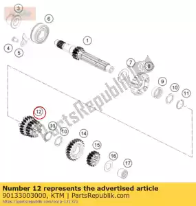 ktm 90133003000 roda motriz 3. g./4.g. - Lado inferior