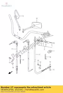 suzuki 5830012F00 cable assy, ??thro - Il fondo