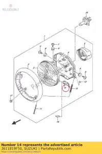 Suzuki 3611819F50 koord, positie - Onderkant