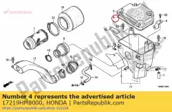 afdichting, luchtfilterdeksel van Honda, met onderdeel nummer 17219HM8000, bestel je hier online: