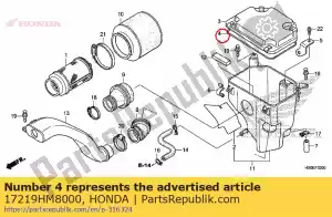 Honda 17219HM8000 afdichting, luchtfilterdeksel - Onderkant